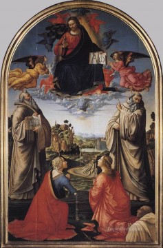  dome Tableaux - Christ au paradis avec quatre saints et une religieuse donneuse Domenico Ghirlandaio